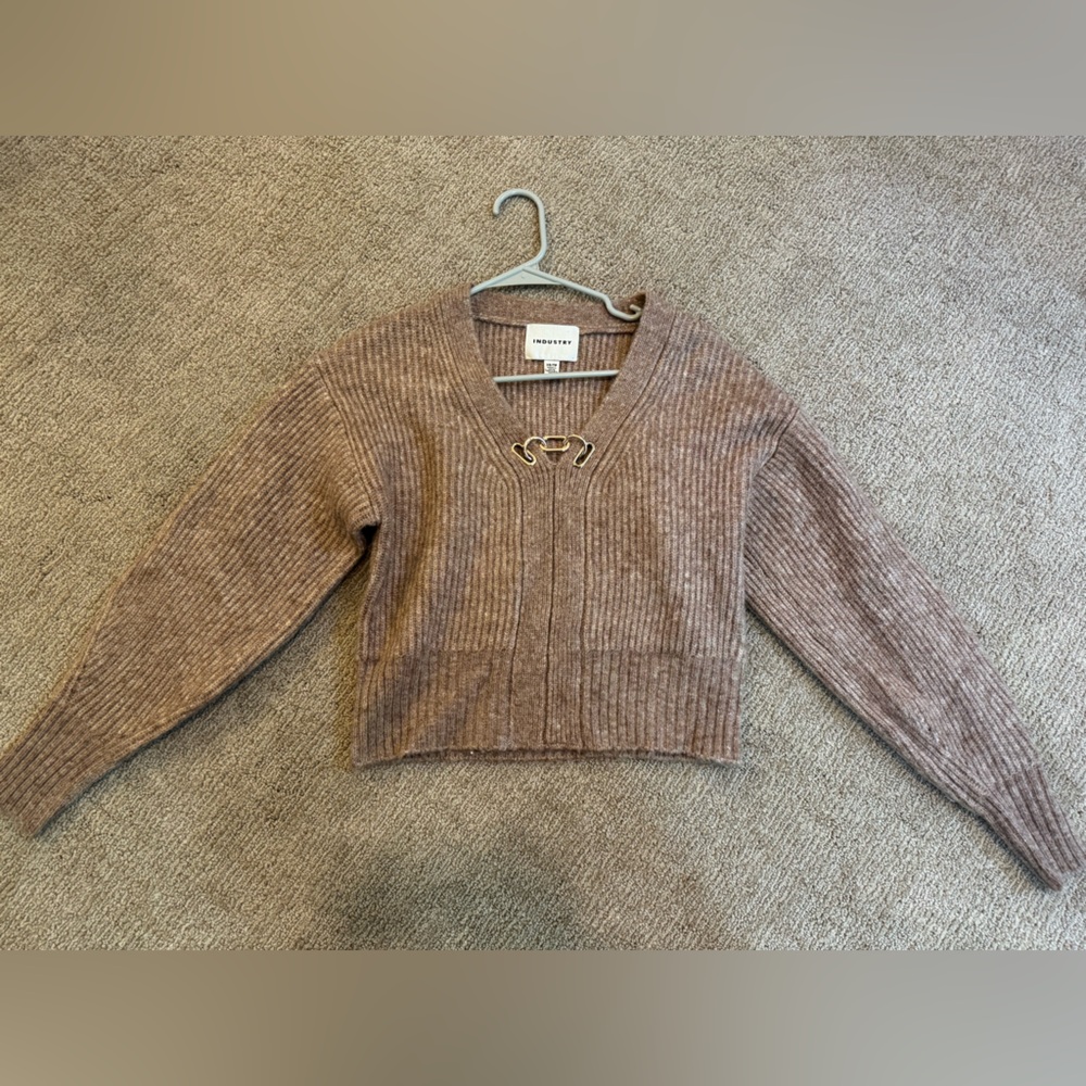 H&M Taupe Ribbed Cardigan